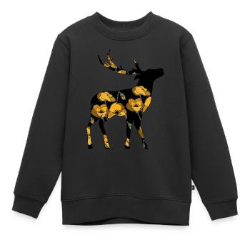 Hirsch - Kinder Premium Organic Sweatshirt - Schwarz - Vorne - AI Model Kid Female (0cm)