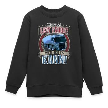 LKW Fahrer - Kinder Premium Organic Sweatshirt - Schwarz - Vorne - AI Model Kid Female (0cm)