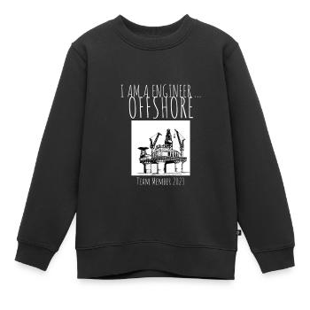 I AM A ENGINEER OFFSHORE - TEAM MEMBER 2023 - Kinder Premium Organic Sweatshirt - Schwarz - Vorne - AI Model Kid Female (0cm)