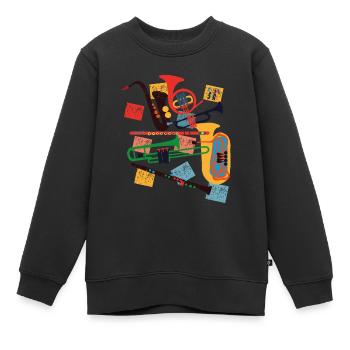 Bläser - Kinder Premium Organic Sweatshirt - Schwarz - Vorne - AI Model Kid Female (0cm)