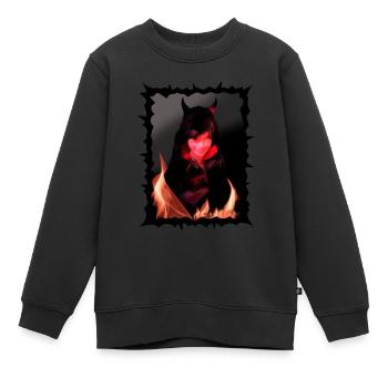 Halloween Nacht Teufel - Kinder Premium Organic Sweatshirt - Schwarz - Vorne - AI Model Kid Female (0cm)