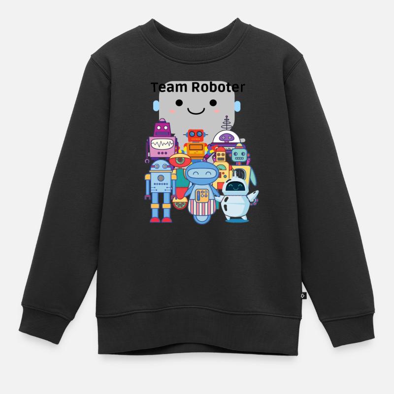 Team Roboter - Kinder Premium Organic Sweatshirt - Schwarz