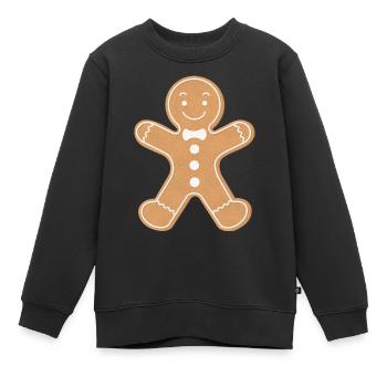gingerbread man - Kids Premium Organic Sweatshirt - black - Front - AI Model Kid Female (0cm)