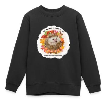 Ich habe mein Krafttier gefunden - Igel - Kinder Premium Organic Sweatshirt - Schwarz - Vorne - AI Model Kid Female (0cm)