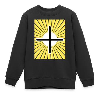 Croix d’or - Sweat Premium enfant bio - noir - Devant - AI Model Kid Female (0cm)