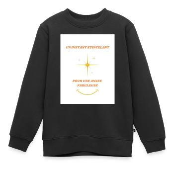 Un instant étincelant pour une année fabuleuse - Sweat Premium enfant bio - noir - Devant - AI Model Kid Female (0cm)
