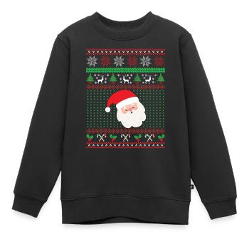 Weihnachtsmann, Weihnachtsgeschenk - Kinder Premium Organic Sweatshirt - Schwarz - Vorne - AI Model Kid Female (0cm)