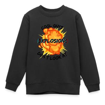 Les mecs cool ne regardent pas Explosions - Sweat Premium enfant bio - noir - Devant - AI Model Kid Female (0cm)