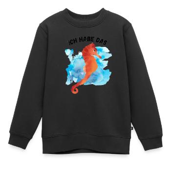 Ich habe das Seepferdchen - Kinder Premium Organic Sweatshirt - Schwarz - Vorne - AI Model Kid Female (0cm)