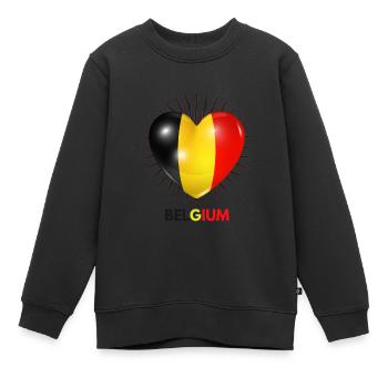 Articles de fans cool adaptés à la Coupe du Monde pour la Belgique - Sweat Premium enfant bio - noir - Devant - AI Model Kid Female (0cm)