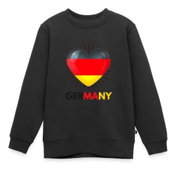 WM in Katar i Love Germany Fanartikel - Kinder Premium Organic Sweatshirt - Schwarz - Vorne - AI Model Kid Female (0cm)