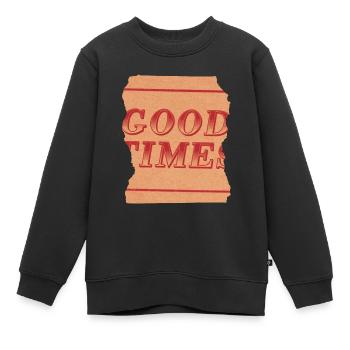 Gute Zeit - Kinder Premium Organic Sweatshirt - Schwarz - Vorne - AI Model Kid Female (0cm)