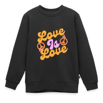 L’amour est l’amour - Sweat Premium enfant bio - noir - Devant - AI Model Kid Female (0cm)
