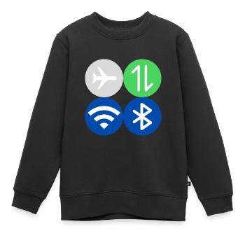 Menu rapide - Sweat Premium enfant bio - noir - Devant - AI Model Kid Female (0cm)