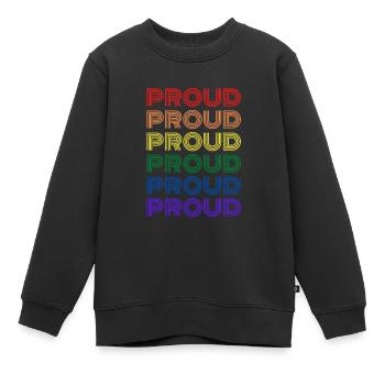 Fier - Sweat Premium enfant bio - noir - Devant - AI Model Kid Female (0cm)
