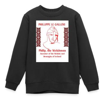 PHILLIPPE LE GALLOIS, ANCÊTRES DES WALSH - Sweat Premium enfant bio - noir - Devant - AI Model Kid Female (0cm)