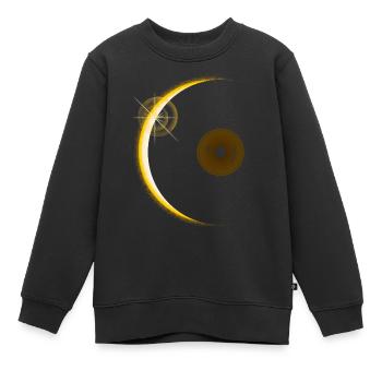 Vinyl eclipse - Sweat Premium enfant bio - noir - Devant - AI Model Kid Female (0cm)
