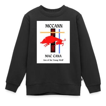 McCann Familienname - Kinder Premium Organic Sweatshirt - Schwarz - Vorne - AI Model Kid Female (0cm)