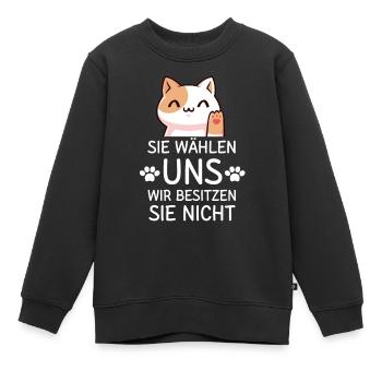 Sie wählen uns; wir besitzen sie nicht - Kinder Premium Organic Sweatshirt - Schwarz - Vorne - AI Model Kid Female (0cm)