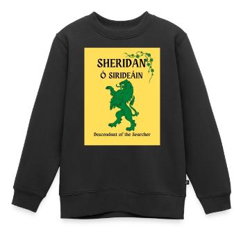 Sheridan Familienname - Kinder Premium Organic Sweatshirt - Schwarz - Vorne - AI Model Kid Female (0cm)