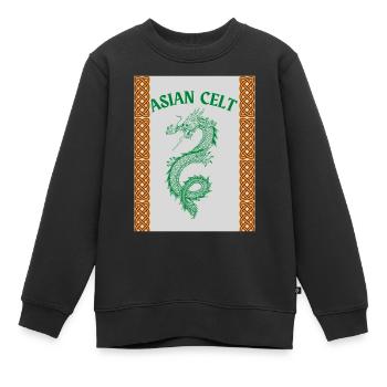 Celte asiatique - Sweat Premium enfant bio - noir - Devant - AI Model Kid Female (0cm)