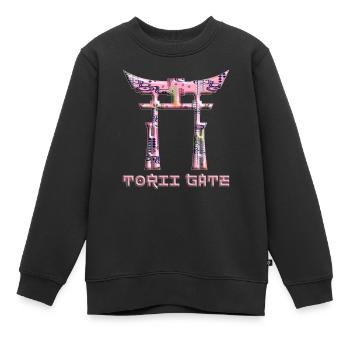 Torii Kyoto Portail Japonais Style D’Inspiration Japonaise - Sweat Premium enfant bio - noir - Devant - AI Model Kid Female (0cm)