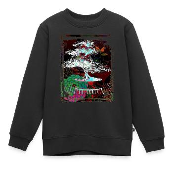 Japanische Bonsai Baumgarten Kunst Collage Kunst 96 - Kinder Premium Organic Sweatshirt - Schwarz - Vorne - AI Model Kid Female (0cm)