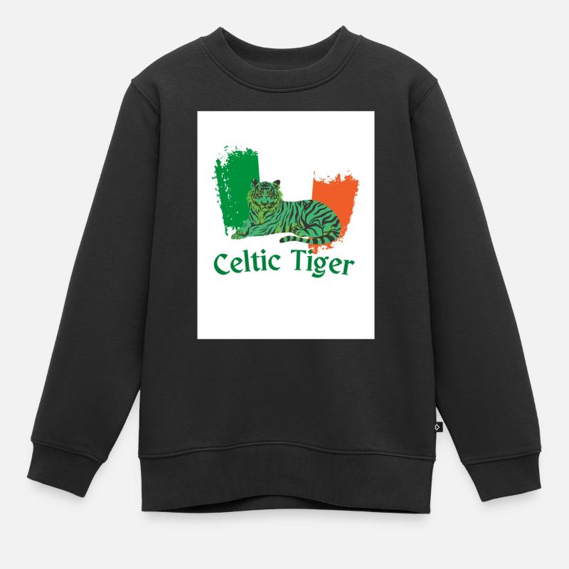 Tigre celtique - Sweat Premium enfant bio - noir