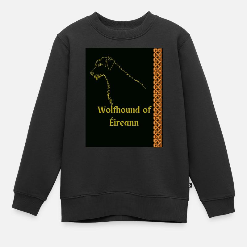 Wolfshund von Éireann. - Kinder Premium Organic Sweatshirt - Schwarz