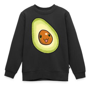 Avocado Frucht naschen Speise Früchte Vitamine - Kinder Premium Organic Sweatshirt - Schwarz - Vorne - AI Model Kid Female (0cm)