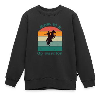 Maman d’un cp-warrior - Sweat Premium enfant bio - noir - Devant - AI Model Kid Female (0cm)