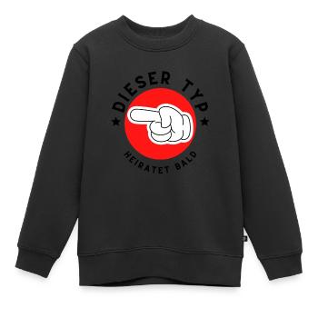 Dieser Typ Heiratet bald nach rechts zeigen - Kinder Premium Organic Sweatshirt - Schwarz - Vorne - AI Model Kid Female (0cm)