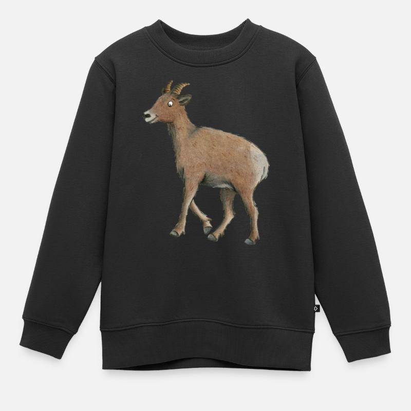 chèvre de montagne - Sweat Premium enfant bio - noir
