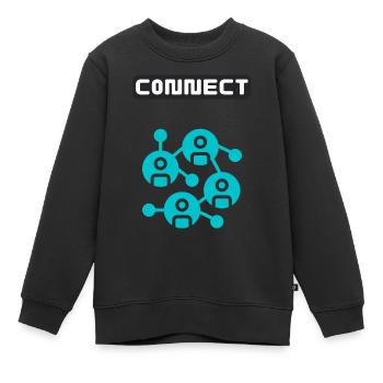 Internet Connect ensemble - Sweat Premium enfant bio - noir - Devant - AI Model Kid Female (0cm)