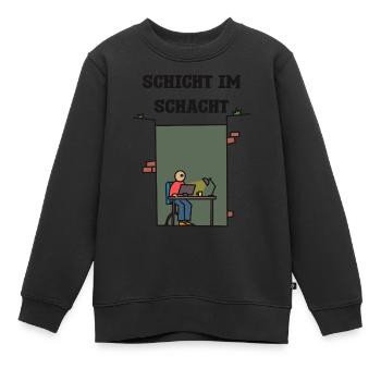 SCHICHT IM SCHACHT - Kinder Premium Organic Sweatshirt - Schwarz - Vorne - AI Model Kid Female (0cm)