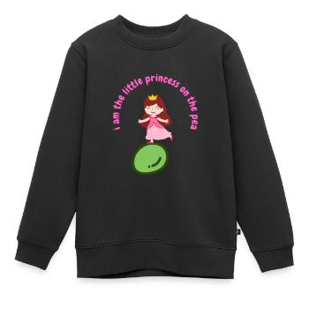 i am the little princess on the pea - Kinder Premium Organic Sweatshirt - Schwarz - Vorne - AI Model Kid Female (0cm)
