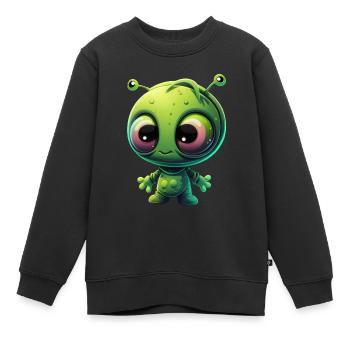 Le petit extraterrestre - Sweat Premium enfant bio - noir - Devant - AI Model Kid Female (0cm)