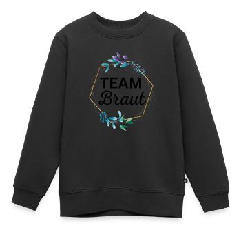 Team Braut JGA - Kinder Premium Organic Sweatshirt - Schwarz - Vorne - AI Model Kid Female (0cm)