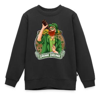St Paddy’s St Patricksday St Patrick Day - Sweat Premium enfant bio - noir - Devant - AI Model Kid Female (0cm)