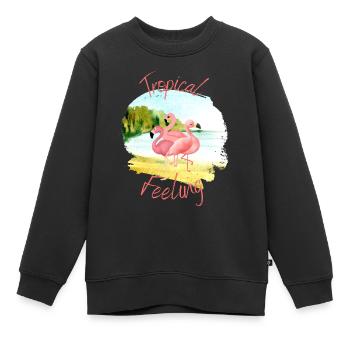 Sensation tropicale - Sweat Premium enfant bio - noir - Devant - AI Model Kid Female (0cm)
