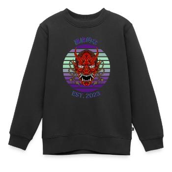 Purple Demon - Kinder Premium Organic Sweatshirt - Schwarz - Vorne - AI Model Kid Female (0cm)