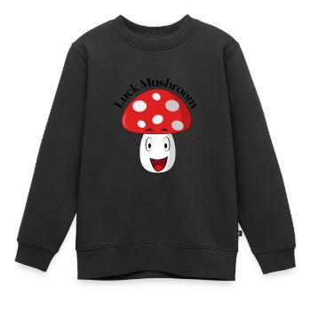 Glückspilz- Luck Mushroom - Kinder Premium Organic Sweatshirt - Schwarz - Vorne - AI Model Kid Female (0cm)