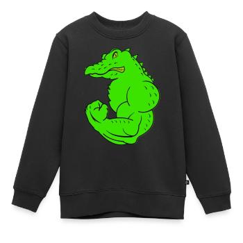 strong crocodile - Kinder Premium Organic Sweatshirt - Schwarz - Vorne - AI Model Kid Female (0cm)