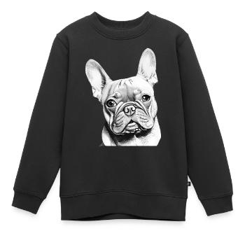 Chiens bouledogue chien propriétaire de chien propriétaire de chien propriétaire de chien - Sweat Premium enfant bio - noir - Devant - AI Model Kid Female (0cm)