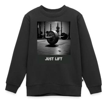 Fitness/Bodybuilding Clothing Design Lift - Kinder Premium Organic Sweatshirt - Schwarz - Vorne - AI Model Kid Female (0cm)