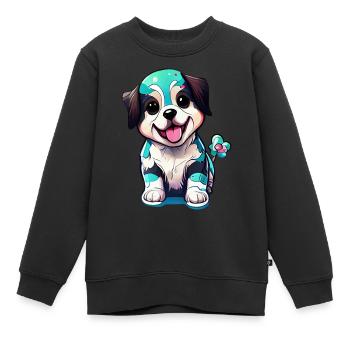Niedlichkeit in Hundeform. Kräftige und lebendige - Kinder Premium Organic Sweatshirt - Schwarz - Vorne - AI Model Kid Female (0cm)