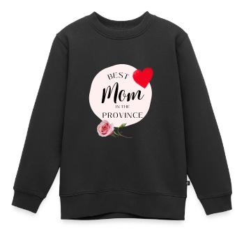 Meilleure maman de la province - Sweat Premium enfant bio - noir - Devant - AI Model Kid Female (0cm)