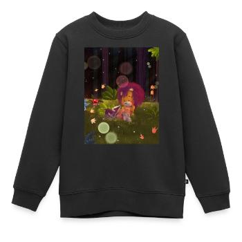 Lio Löwe rettet Dachs - Kinder Premium Organic Sweatshirt - Schwarz - Vorne - AI Model Kid Female (0cm)