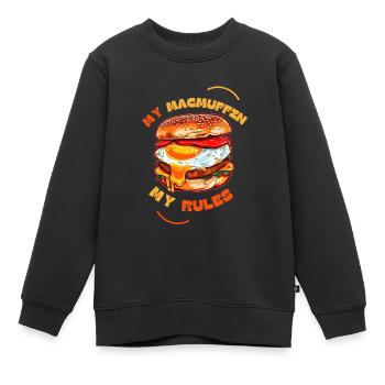 Mon McMuffin Mes règles - Sweat Premium enfant bio - noir - Devant - AI Model Kid Female (0cm)