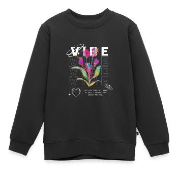 Sie hat eine Stimmung - Kinder Premium Organic Sweatshirt - Schwarz - Vorne - AI Model Kid Female (0cm)